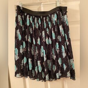 Torrid Black and Green Pleated Skater Mini Skirt